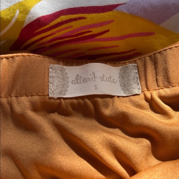 Floral Embroidered Orange-Tan Skirt - Picture 3 of 3